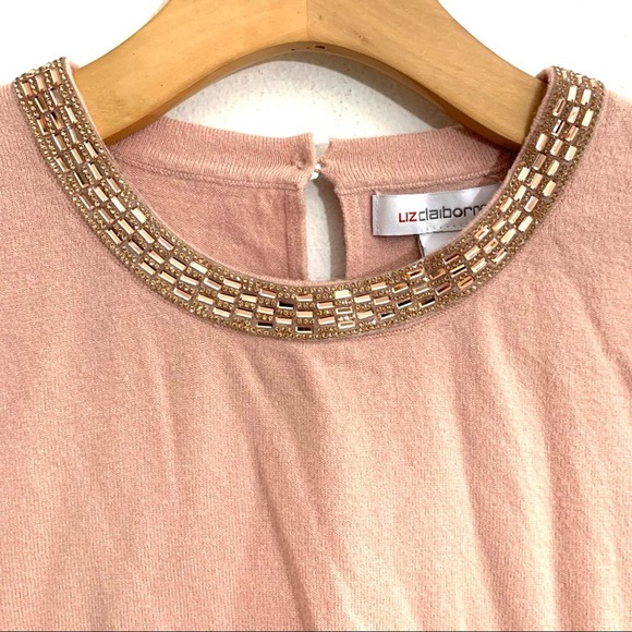 Liz Claiborne rose pink light sweater size L p - Picture 2 of 8